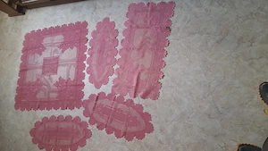 5 Deckchen in rose