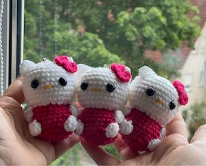 Schlüsselanhänger Hello Kitty Farbe Neon Pink