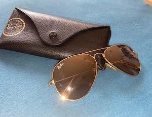 AVIATOR Ray-Ban Sonnenbrille gold, gebraucht