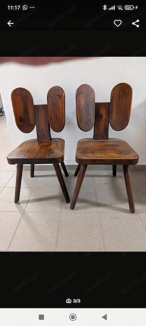 2 Stühle, Vintage 70s,  Brutalismus Möbel 