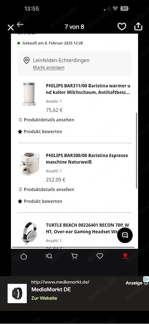 Baristina Kaffeemaschine - Michlaufschäumer 
