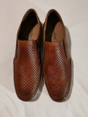 1 Paar Rieker Comfort-Slipper Größe 44, echt Leder, mit Gummizug, neu und ungetragen