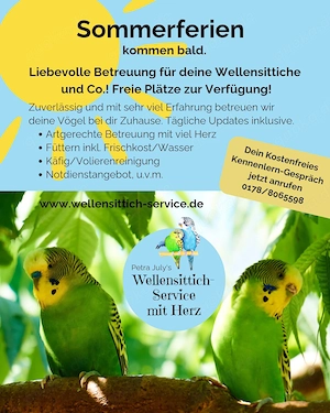 Urlaubsbetreuung deiner Wellensittiche 