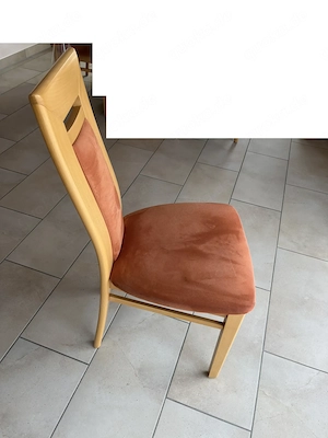 Stühle für Esszimmer 6 Stk. Buche Natur Bezug Alcasoft Terracotta