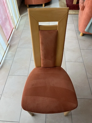 Stühle für Esszimmer 6 Stk. Buche Natur Bezug Alcasoft Terracotta