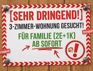 Kleine Familie sucht dringend absofort eine 3-Zimmer-Wohnung 
