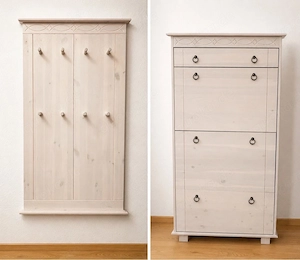 Schuhschrank und Wandgarderobe