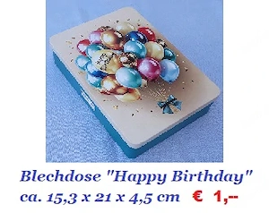 Blechdosen für   1,--   Stück