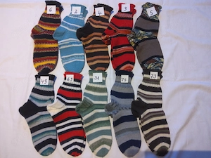 Selbstgestrickte Wollsocken 