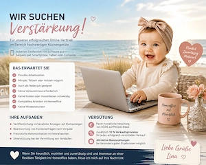 Mitarbeiter in (m w d) für Homeoffice & Online-Verkauf gesucht   flexible Arbeitszeiten Minijob, Job