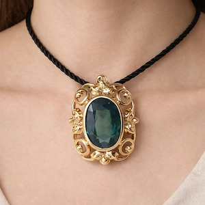 Vintage Turmalin Anhänger 333 Gelbgold 