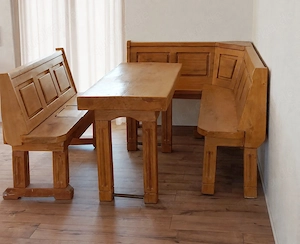 Echtholz Sitzgruppe massiv Eiche Handarbeit