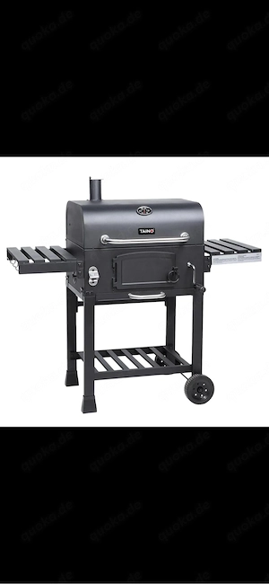 Großer Holzkohlegrill Smoker Grillwagen mit Thermometer