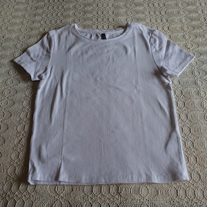 Damen - T-Shirt, gerippt, Rippen-Shirt, weiß, Gr. S bzw. ca. Gr. 36