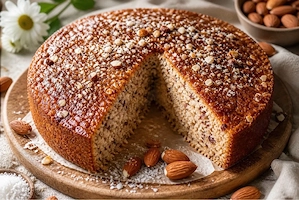 Mandel-Zimt Kuchen ohne Zucker & Weißmehl