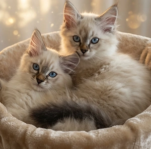 2 Heilige Birma Kitten Freigänger Kater + Katze abholbereit 