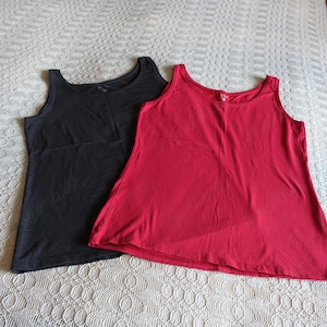 Damen - Trägerhemd, Top, Hemd, Set, 2 Stück, rot und grau, Gr. M, Janina