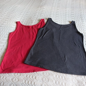 Damen - Trägerhemd, Top, Hemd, Set, 2 Stück, rot und grau, Gr. M, Janina