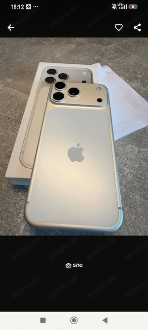 I Phone 17 pro max in silber mit 512GB