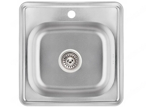 Stahlsp le mit Abtropffl che + Siphon Einbeckensp le Edelstahl