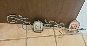 1 Teelicht Wandleiste grau in Metall 