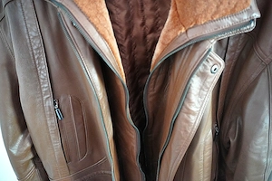 Herren Nappa-Lederjacke braun, Doppelreißverschluß, Größe 54