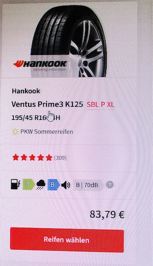 4 X (HYUNDAI ?),- Sommerreifen "TOP Zustand"