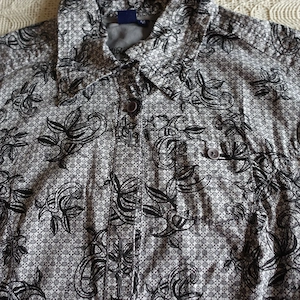Damen - Bluse, Longbluse, Kurzarm, Gr. M, weiß schwarz, Cecil