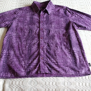 Damen - Bluse, 3 4-Arm, Gr. L, lila, Schlangenmuster, Cecil