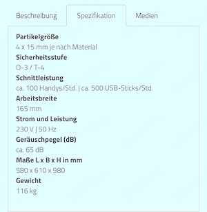 intimus FlashEx Datenträgervernichter mit Trafo