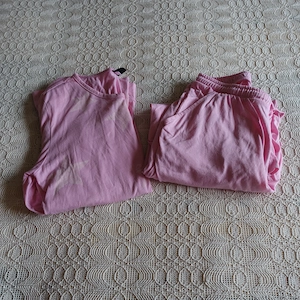 Damen - Schlafanzug, Pyjama, Gr. 36 38, rosa weiß