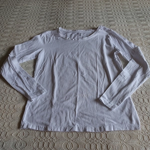 Damen - Shirt, Langarmshirt, Gr. M bzw. ca. Gr. 38, weiß, Janina
