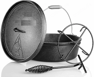 NEU in OVP mit 2 Jahren Herstellergarantie Der n BBQ Dutch-Oven besteht aus schwarzem Guss-Eisen, da
