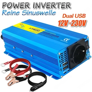 Brandneuer Wechselrichter Spannungswandler Nennleistung : 1000W Spitzenleistung : 2000W USB : 5V , 3