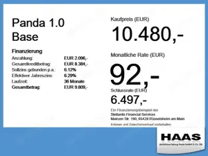 Fiat Panda 1.0 Base Klimaanlage, Bluetooth, Isofix