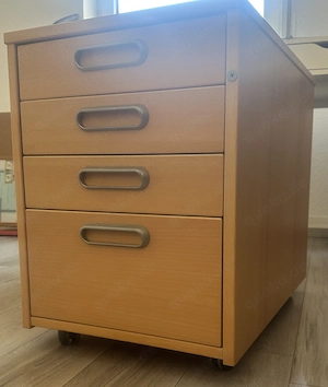 Rollcontainer Büro Holz vier Schubladen 