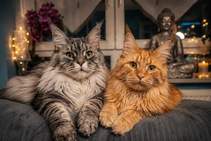 Dreamteam sucht neues Zuhause auf Lebenszeit    2 Maine coon 