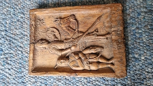 Holzrelief Don Quijote & Sancho Panza