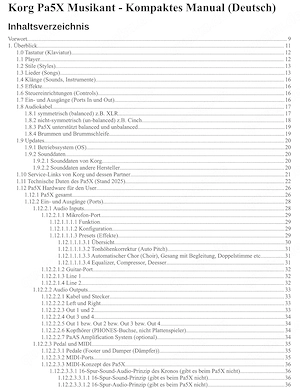 Korg PA5X (auch Musikant) Entertainment Keyboard Manual Kompakt in Deutsch