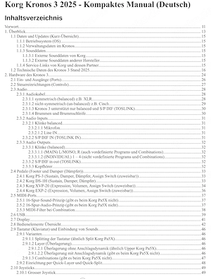 Korg Kronos 3 2025 Synthesizer Keyboard Manual Kompakt in Deutsch