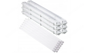 6x LED Industrielampe Feuchtraum Werkstattlampe Zimmerlampe  1200mm 40W komplett Set