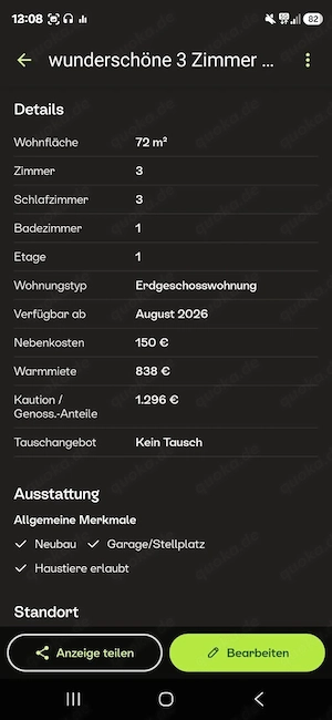 wunderschöne 2 Zimmer wohnung  Farschweiler 