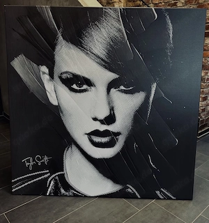 UNIKAT Taylor Swift Kunstdruck auf Leinwand 150 x 150 mit Signatur 