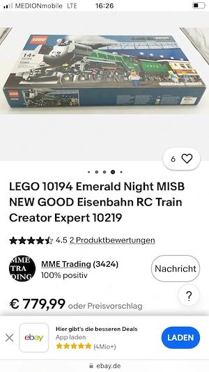 lego emerald night train + viele meter schienen