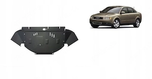 Stahl Motorabdeckung Unterfahrschutz Audi A4 B6 2.4B 3.0B 2.5TDI Umr stung mit Anbaumaterial Set