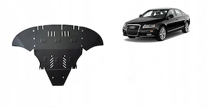 Stahl Motorabdeckung Unterfahrschutz Audi A6 C6 04-2011 mit Seiten    Umr stung mit Anbaumaterial Se