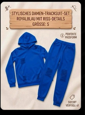 stylisches damen tracksuit set in royalblau