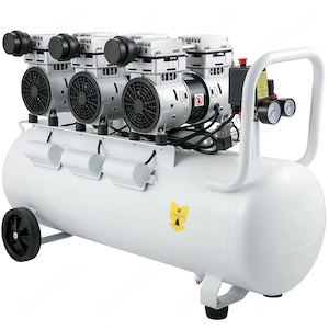 Silent Luftkompressor Fl ster Kompressor  lfrei 100L Druckluft Leise mit 2 Manometer f r Werkstatt