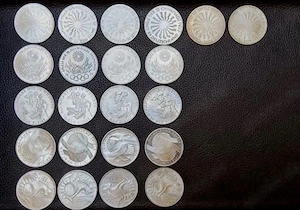 Silbermünzen Konvolut: 22x 10 DM Olympia 1972 München (Alle Motive)