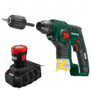 PARKSIDE 12V Akku-Bohrhammer  PBHA 12 A1 , SDS-Bohrfutter (mit Akku und Ladeger t) Starter Set